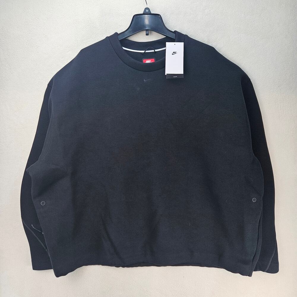 NIKE MEN'S XXL TECH FLEECE OVERSIZED PULLOVER SWEATSHIRT BLACK HV6537-010